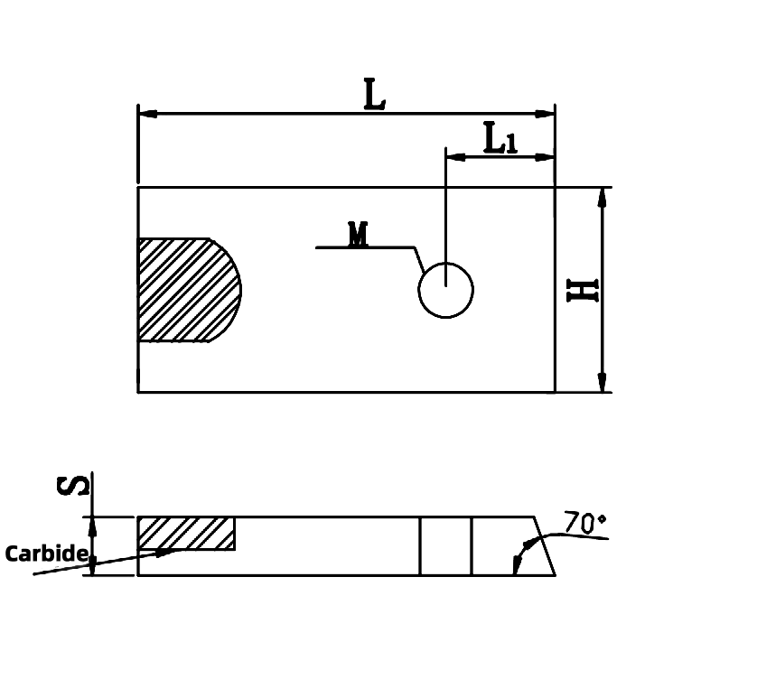 Cut-off Knife Drawing